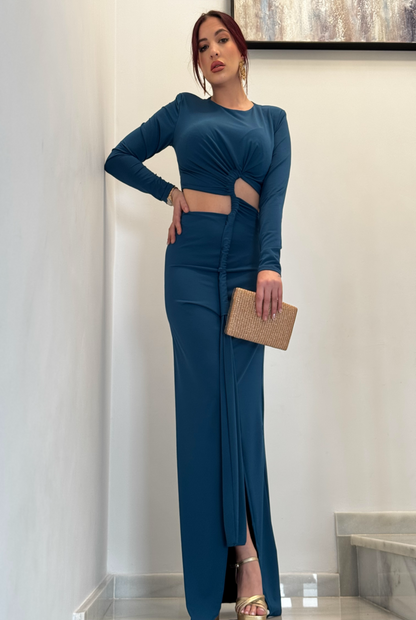 Vestido largo cut out
