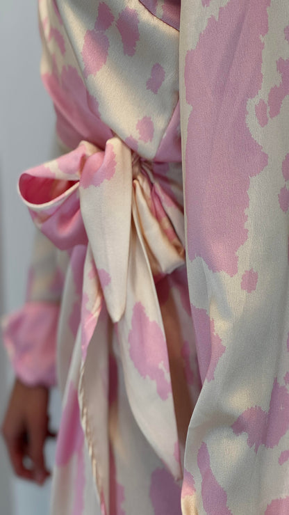 Vestido satinado estampado