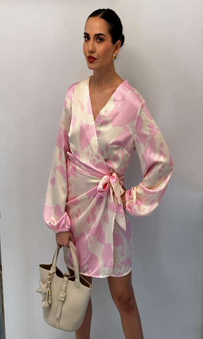 Vestido satinado estampado