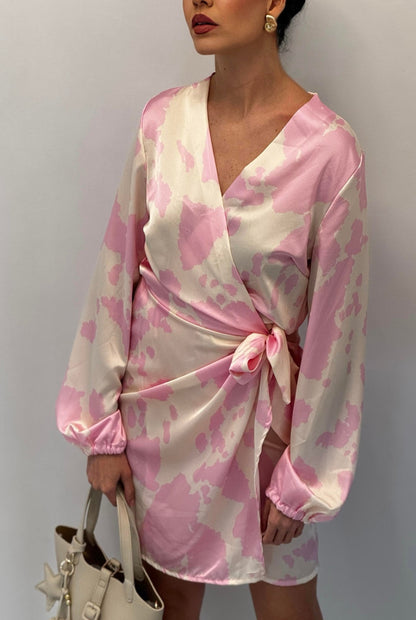 Vestido satinado estampado